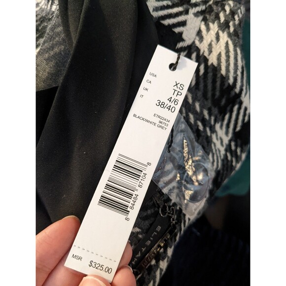 Elie Tahari Tweed Blazer XS Wool Blend Preppy Old Money Houndstooth NWT $325 - Picture 3 of 12